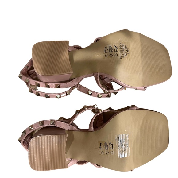 ASOS DESIGN Wide Fit Haiti studded blocked heeled sandals size 6 us square toe - Picture 4 of 8